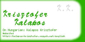 krisztofer kalapos business card